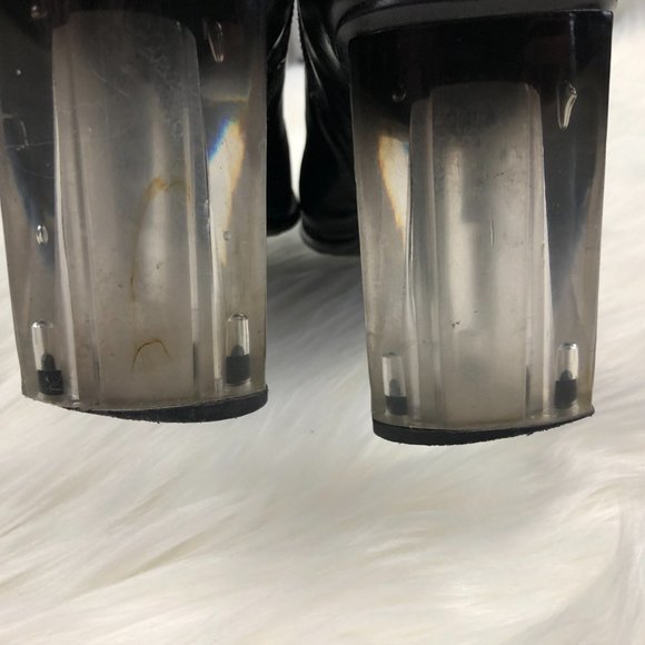 Browns Square Toe Boots Clear Heel - Picture 10 of 10